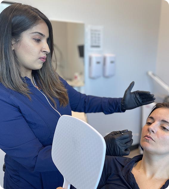 Dr. Mehwish Hanif with Client | Elanté Rejuvenation | Medical Grade Aesthetics Clinic | SW Calgary